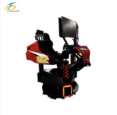เครื่อง Arcade รถแข่งขันสีแดง 3 จอ หมุน 360 องศา, การตอบสนองแรง, เสียง 3 มิติ, อัตราการอัพฟรีช์สูง, ซิมুলেเตอร์การขับรถ VR Immersive สําหรับ FECs & Arcades