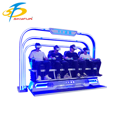 เก้าอี้โรงภาพยนตร์ VR 4 ที่นั่ง 9D – เครื่องจำลอง VR สำหรับหลายคน พร้อมภาพยนตร์กว่า 100 เรื่อง เกมแบบโต้ตอบ 15 เกม แว่นตา VR Deepoon