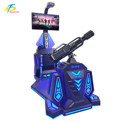 9D VR Gatling Shooting Simulator เกมยิงปืน VR HTC Vive กับจอ LCD ขนาด 42 นิ้ว 5 เกมที่น่าตื่นเต้น