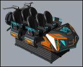 เครื่องจำลองโรงภาพยนตร์ VR 6 ที่นั่ง Fun Chariot | เครื่องเล่น 9D Motion แบบหลายผู้เล่น พร้อมโครงสร้างข้อเหวี่ยง, ไฟ LED สองสี, เกมสุดพิเศษกว่า 20 เกม และแว่นตา DPVR – ผู้ผลิต SKYFUN