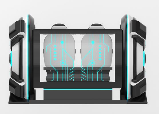 เครื่องจักรเวลาที่สนุกสนาน 2 ที่นั่ง VR ซิมูเลอเตอร์โรงภาพยนตร์ ภาพยนตร์เคลื่อนไหว Crank, การออกแบบไฟเบอร์กล๊าส, ที่นั่งคู่สําหรับผู้ปกครอง-เด็กหรือคู่รัก, 56 เกมส์, DPVR E3-S & 44 นิ้ว มอนิเตอร์สัมผัส