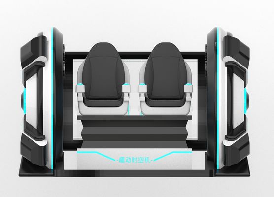 เครื่องจักรเวลาที่สนุกสนาน 2 ที่นั่ง VR ซิมูเลอเตอร์โรงภาพยนตร์ ภาพยนตร์เคลื่อนไหว Crank, การออกแบบไฟเบอร์กล๊าส, ที่นั่งคู่สําหรับผู้ปกครอง-เด็กหรือคู่รัก, 56 เกมส์, DPVR E3-S & 44 นิ้ว มอนิเตอร์สัมผัส