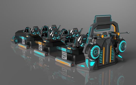 สนุกสนาน Fly Battleship 6 Seats VR Cinema องค์ประกอบการกระทําส่วนตัว, ที่นั่งขยายได้, หน้าจอหลังใหญ่, เกมส์ 55 เกมส์, DPVR E3-S แก้วและจอ 32 นิ้ว