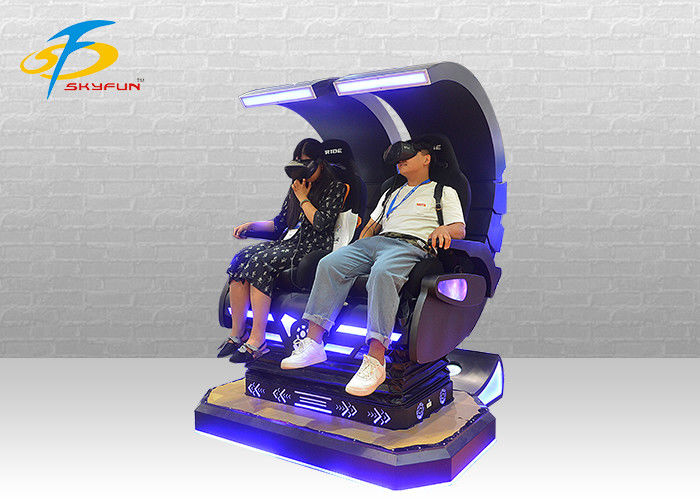 360 องศาการหมุน 9D จำลองเสมือนจริง, 2 ที่นั่ง Godzilla VR Cinema สีดำ
