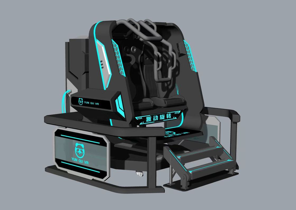 สนุก Rotating Star 2 Seat VR Simulator หมุนไม่สิ้นสุด 360 องศา การออกแบบที่คอมแพคต เกม 20 เกมที่มีผลพิเศษ DPVR E3S แก้วและจอ 32 นิ้ว