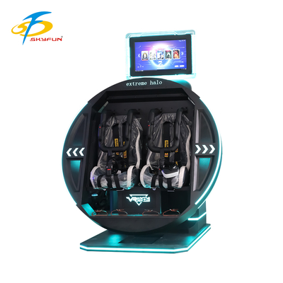 เครื่องจำลอง VR 360 องศา หมุนด้วยไฟฟ้า เกมหลากหลาย ที่นั่งสบาย การออกแบบล้ำสมัย ชุดหูฟังเพื่อความปลอดภัยแบบคู่ ยืดหยุ่น