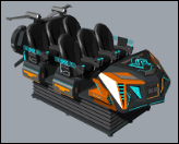เครื่องจำลองโรงภาพยนตร์ VR 6 ที่นั่ง Fun Chariot | เครื่องเล่น 9D Motion แบบหลายผู้เล่น พร้อมโครงสร้างข้อเหวี่ยง, ไฟ LED สองสี, เกมสุดพิเศษกว่า 20 เกม และแว่นตา DPVR – ผู้ผลิต SKYFUN