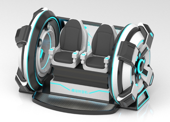 เครื่องจักรเวลาที่สนุกสนาน 2 ที่นั่ง VR ซิมูเลอเตอร์โรงภาพยนตร์ ภาพยนตร์เคลื่อนไหว Crank, การออกแบบไฟเบอร์กล๊าส, ที่นั่งคู่สําหรับผู้ปกครอง-เด็กหรือคู่รัก, 56 เกมส์, DPVR E3-S & 44 นิ้ว มอนิเตอร์สัมผัส