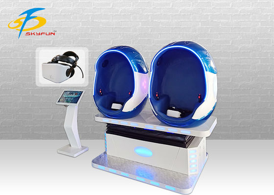 Immersive VR Double Seat Egg Cinema Helmet 90 ชิ้นภาพยนตร์และเกม 9D VR Machine